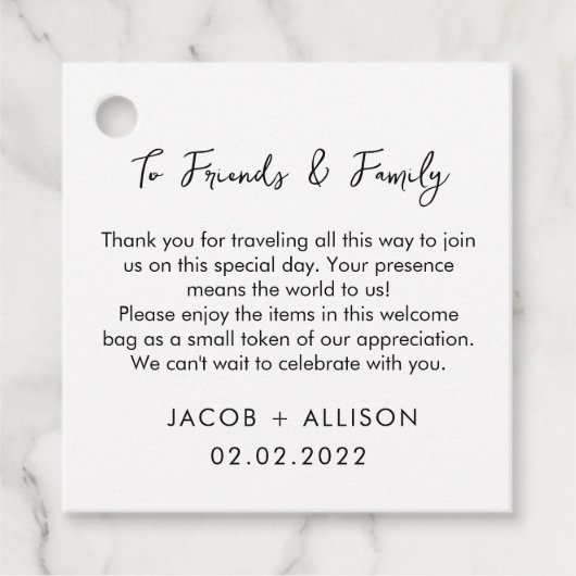 Bruiloft Modern Eenvoudig Bedankjes Labels (Voorkant)