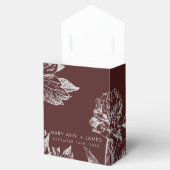 Bruiloft Modern Eenvoudig Bloemen Zilver Bourgondi Bedankdoosjes (Geopend)