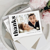 Bruiloft Modern Eenvoudige foto Dank u Briefkaart