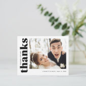 Bruiloft Modern Eenvoudige foto Dank u Briefkaart (Staand voorkant)