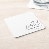 Bruiloft Modern Elegant Fun Bride Groom Lucky Us Kartonnen Onderzetters (Schuin)