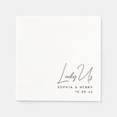 Bruiloft Modern Elegant Fun Bride Groom Lucky Us Servet (Voorkant)