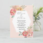 Bruiloft Modern Flowers Stijlvolle Waterverf Bloom Kaart (Staand voorkant)