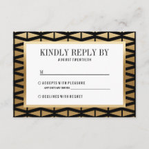 Bruiloft | Modern goud & zwart geometrisch