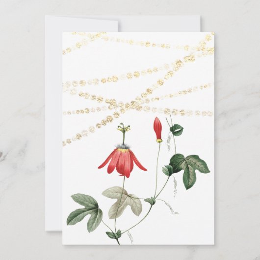 Bruiloft Modern Monogram Koraal Wit Lichten Goud Kaart (Achterkant)