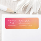 Bruiloft Modern Sinaasappel Peach Ombre Retouradre Etiket (Insitu)