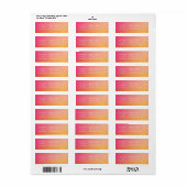 Bruiloft Modern Sinaasappel Peach Ombre Retouradre Etiket (Full Sheet)