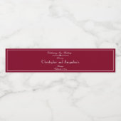 Bruiloft Moderne  aangepaste naam Chic Bourgogne Waterfles Etiket (Enkel label)