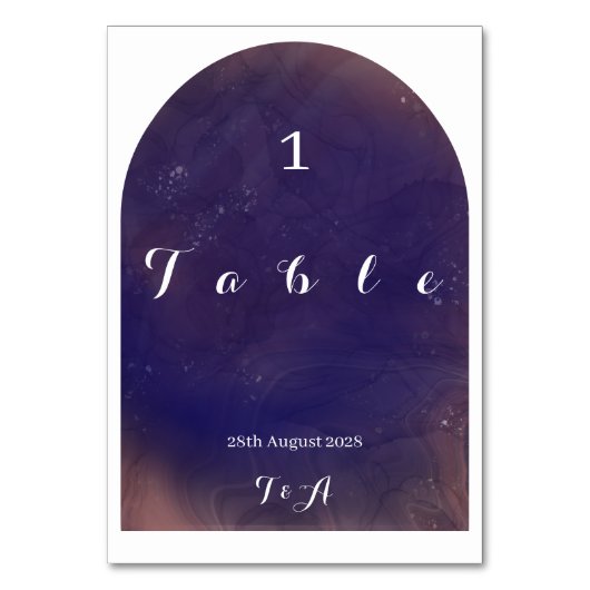 Bruiloft Moderne Boho Arch Paarse Kaart (Voorkant)