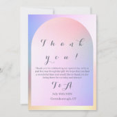 Bruiloft Moderne Boho Arch Roze Ombre Bedankkaart (Voorkant)