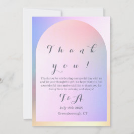 Bruiloft Moderne Boho Arch Roze Ombre Bedankkaart