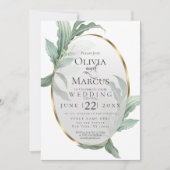Bruiloft | Moderne elegante tropische bladeren Kaart (Voorkant)