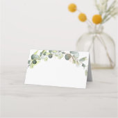 Bruiloft Moderne Eucalyptus groen Succulent Plaatskaartje (Voorkant)