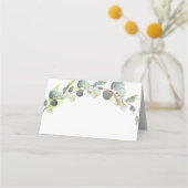 Bruiloft Moderne Eucalyptus groen Succulent Plaatskaartje (Voorkant)