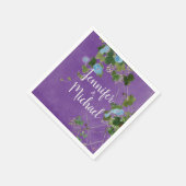 Bruiloft Moderne Gewone Kalligrafie Naam Floral Servet (Hoek)