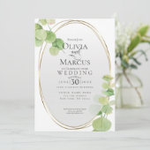 Bruiloft | Moderne lente eucalyptus Kaart (Staand voorkant)