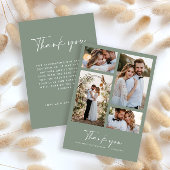 Bruiloft moderne minimale foto dank u salie groen kaart