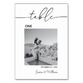 Bruiloft moderne minimale foto | Kaart Tabelnummer (Voorkant)