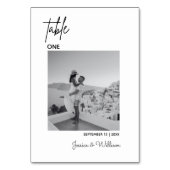 Bruiloft moderne minimale foto | Kaart Tabelnummer (Voorkant)