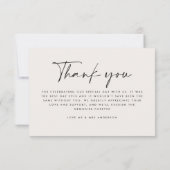 Bruiloft moderne minimale multi foto dank u chic kaart (Achterkant)