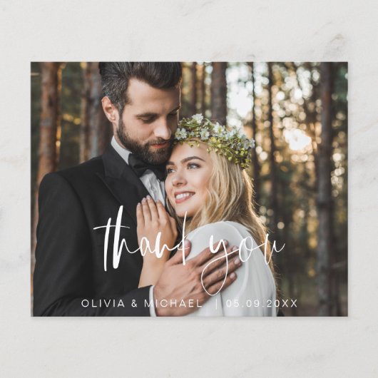 Bruiloft Moderne Minimalist Dank u Kaarten (Voorkant)