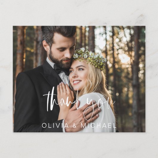 Bruiloft Moderne Minimalist Dank u Kaarten (Voorkant)