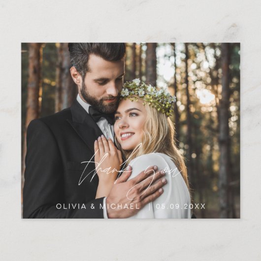 Bruiloft Moderne Minimalist Dank u Kaarten (Voorkant)