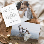 Bruiloft Moderne Minimalist Dank u Kaarten<br><div class="desc">Budget Wedding Dank u Kaarten die een foto op de voor- en achterkant hebben. Dank u kaarten bevat een moderne hand geschreven kromme manuscripttypografie die elegant,  eenvoudig en modern zijn om na u de dag van de bruiloft te gebruiken.</div>