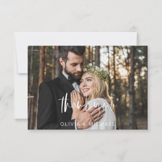 Bruiloft Moderne Minimalist Dank u Kaarten (Voorkant)