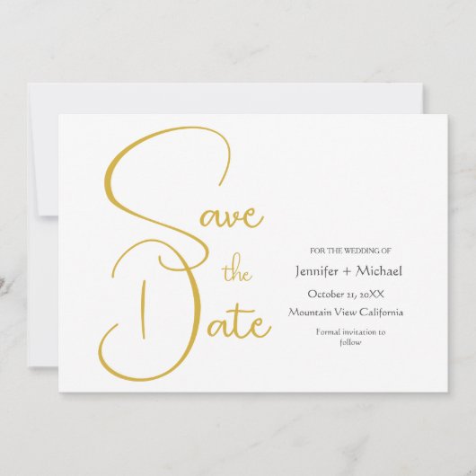 Bruiloft Moderne Minimalist Duidelijke Kalligrafie Kaart (Voorkant)