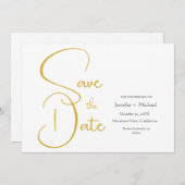 Bruiloft Moderne Minimalist Duidelijke Kalligrafie Kaart (Voorkant / Achterkant)