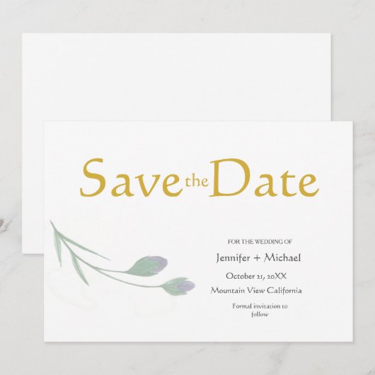 Bruiloft Moderne Minimalist Duidelijke Kalligrafie Kaart (Voorkant / Achterkant)