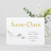 Bruiloft Moderne Minimalist Duidelijke Kalligrafie Save The Date (Staand voorkant)