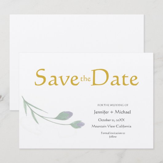 Bruiloft Moderne Minimalist Duidelijke Kalligrafie Save The Date (Voorkant / Achterkant)