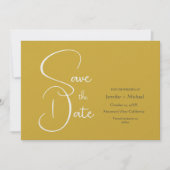 Bruiloft Moderne Minimalist Duidelijke Kalligrafie Save The Date (Voorkant)