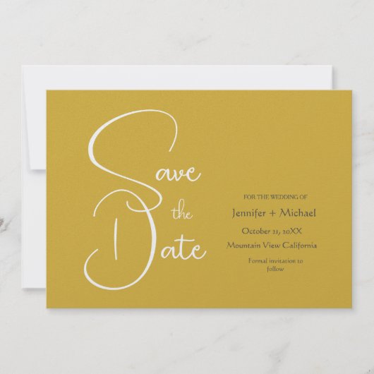 Bruiloft Moderne Minimalist Duidelijke Kalligrafie Save The Date (Voorkant)