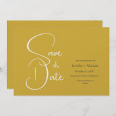 Bruiloft Moderne Minimalist Duidelijke Kalligrafie Save The Date (Voorkant / Achterkant)