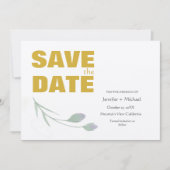 Bruiloft Moderne Minimalist Duidelijke Kalligrafie Save The Date (Voorkant)