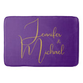 Bruiloft Moderne Minimalistische Gewone Kalligrafi Badmat (Voorkant)