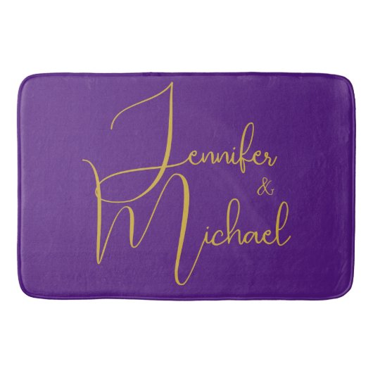 Bruiloft Moderne Minimalistische Gewone Kalligrafi Badmat (Voorkant)