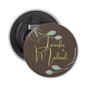 Bruiloft Moderne Minimalistische Gewone Kalligrafi Button Flesopener (Voorkant)