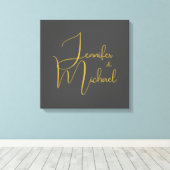 Bruiloft Moderne Minimalistische Gewone Kalligrafi Canvas Afdruk (Insitu (Houten vloer))