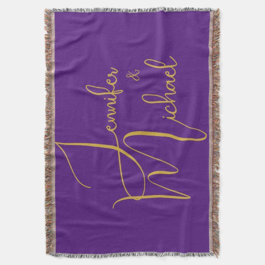 Bruiloft Moderne Minimalistische Gewone Kalligrafi Deken (Voorkant Verticaal)