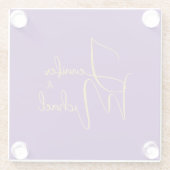 Bruiloft Moderne Minimalistische Gewone Kalligrafi Glazen Onderzetter (Achterkant)