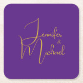 Bruiloft Moderne Minimalistische Gewone Kalligrafi Kartonnen Onderzetters (Voorkant)