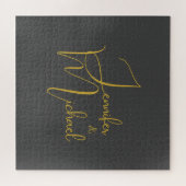 Bruiloft Moderne Minimalistische Gewone Kalligrafi Legpuzzel (Horizontaal)