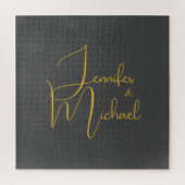 Bruiloft Moderne Minimalistische Gewone Kalligrafi Legpuzzel (Verticaal)