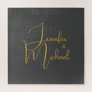 Bruiloft Moderne Minimalistische Gewone Kalligrafi Legpuzzel