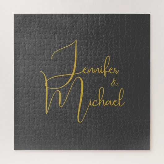 Bruiloft Moderne Minimalistische Gewone Kalligrafi Legpuzzel (Verticaal)