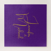 Bruiloft Moderne Minimalistische Gewone Kalligrafi Legpuzzel (Horizontaal)